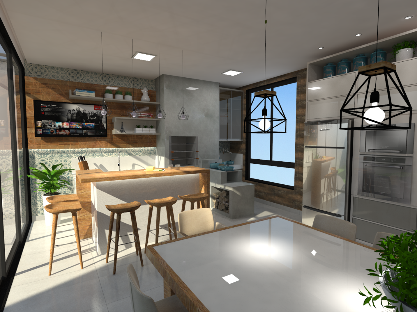 Cozinha Integrada com Área de Lazer